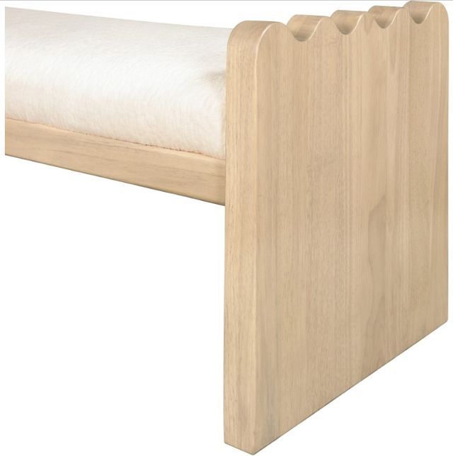 Meridian Furniture Sonia Cream/Natural Bench-3
