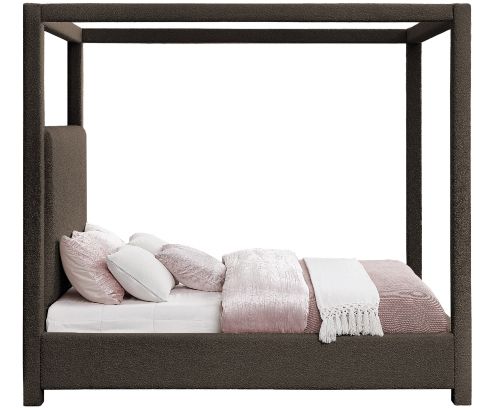 Meridian Furniture Eden Brown Upholstered Canopy Bed-2