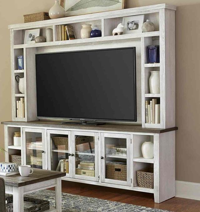 aspenhome® Eastport Drifted White 97" Console and Hutch-0