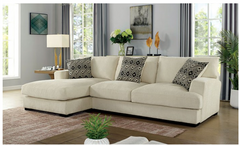 Furniture of America® Kaylee 2-Piece Beige L-Shaped Left-Arm Facing Sectional and Chaise