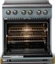 Viking® 5 Series 30" Novembery Sky Pro Style Electric Range with Brushed Brass Trim-1