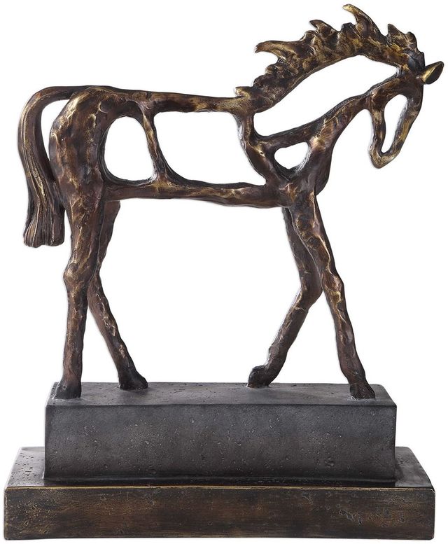 Uttermost® Titan Horse Antiqued Bronze Sculpture-3