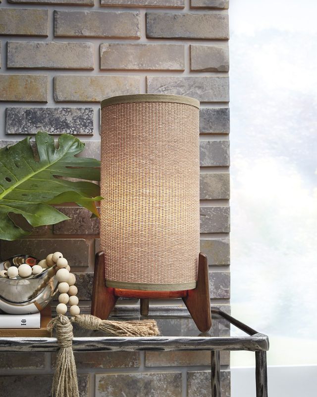 Signature Design by Ashley® Ladwell Brown/Natural Table Lamp-3