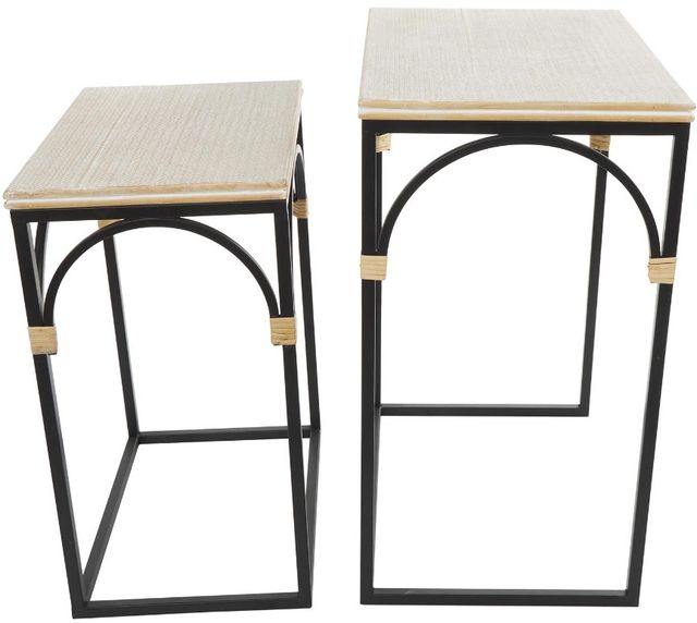 Deco Marche 2-Piece Beige/Black Side Table-1