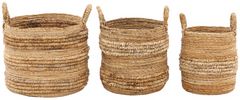 Dovetail Furniture Zephyr 3-Piece Natural Basket Set