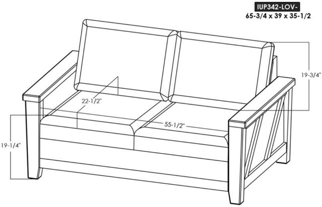 International Furniture Direct Walnut Brown/Reddish Brown Loveseat-1