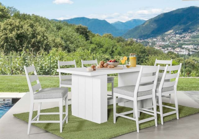 Intercon Nash 7-Piece Buff Aluminum Counter Height Dining Table Set-1