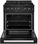 ZLINE Marino 30" Black Stainless Steel Pro Style Dual Fuel Range with 4-Burner DuoPro™ Cooktop and Electric Convection Oven-1