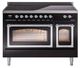 Ilve® Nostalgie II Noblesse 48'' Glossy Black Pro Style Induction Range with Chrome Trim-0