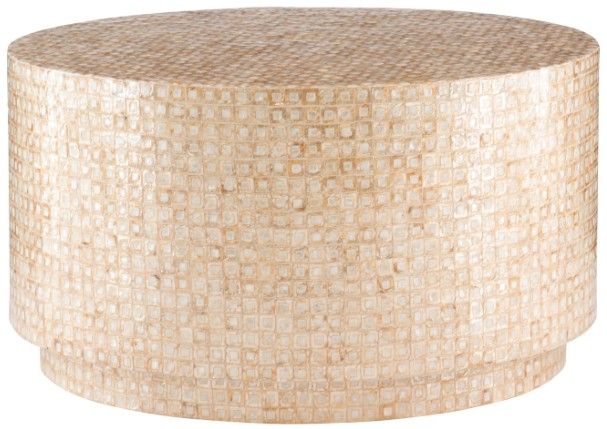 Linon Capiz Gold Ivory Coffee Table-0