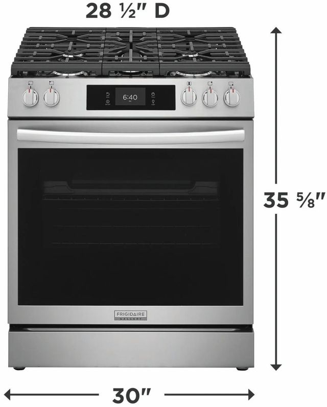 Frigidaire Gallery® 30'' Smudge-Proof® Stainless Steel Slide-In Gas Range with Stone-Baked Pizza-3