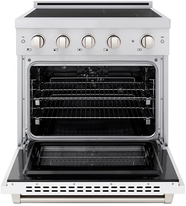 ZLINE Autograph Edition Paramount 30" Stainless Steel Pro Style Induction Range with White Matte Door-1
