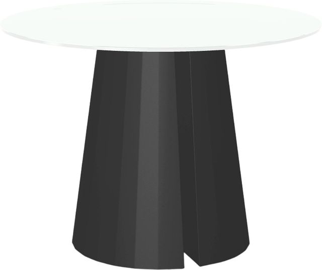 Amisco Customizable Gemma 42" Round Dining Table with 0.5" White Glass Top-0