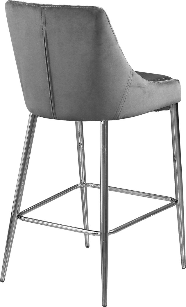 Meridian Furniture Karina Gray Velvet Counter Stool-1