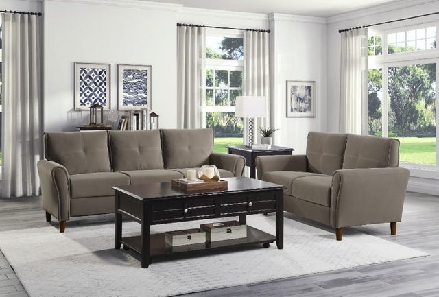 Homelegance® Dunleith Brown Loveseat-1