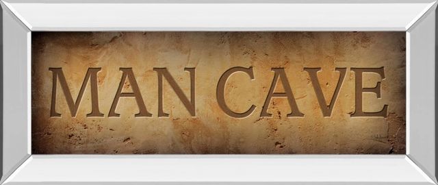 Classy Art Brown/Chrome Man Cave by John Jones Mirror Framed Wall Art-0