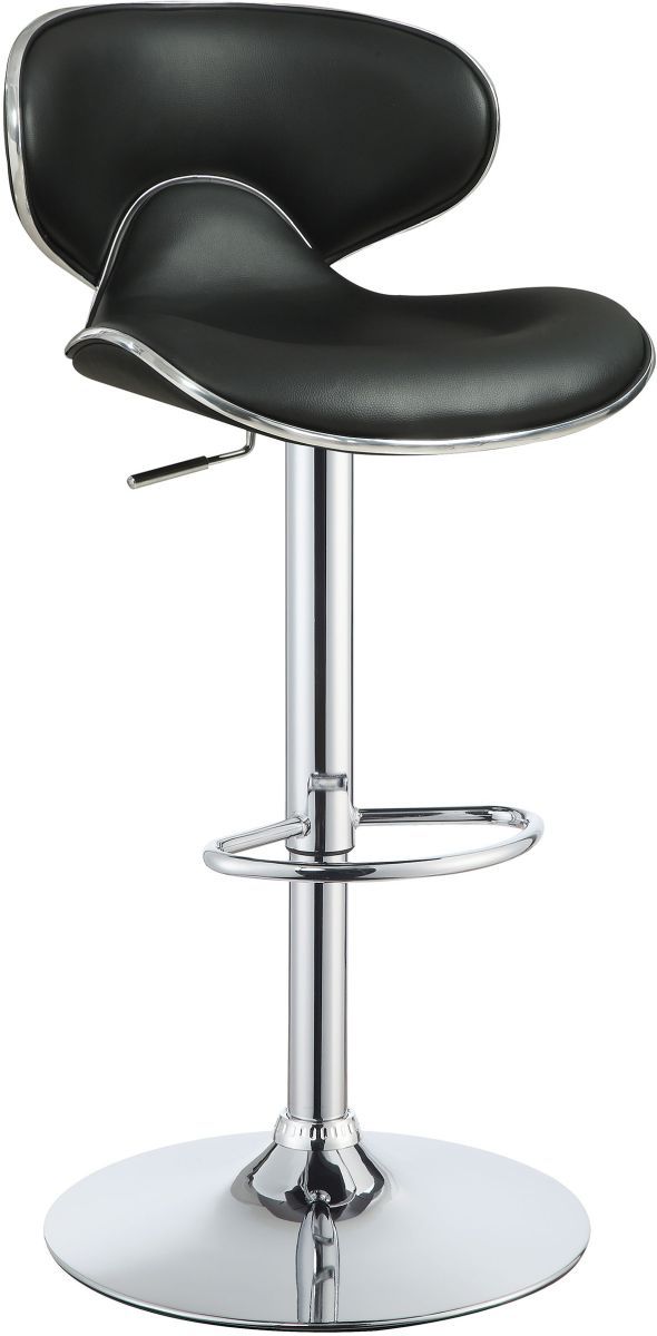 Coaster® Edenton 2-Piece Black/Chrome Upholstered Adjustable Stools-1