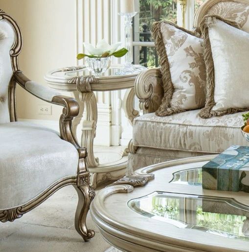 Michael Amini® Platine De Royale Champagne End Table-1