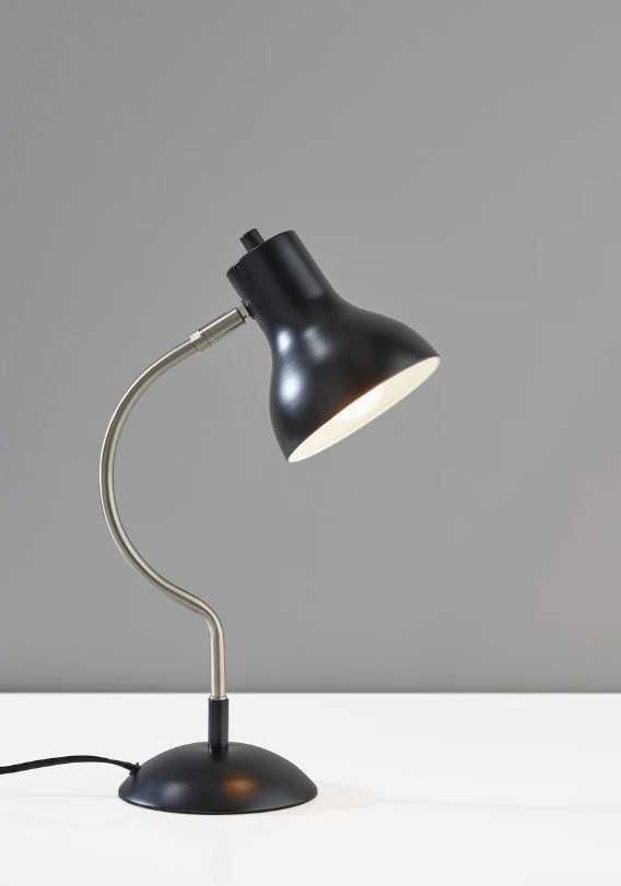 Adesso® Elmhurst Black/Brushed Steel Desk Lamp-4