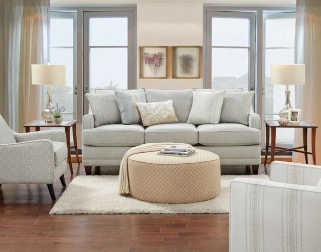 Fusion Furniture Limelight Mineral Brown/White Cocktail Ottoman-1