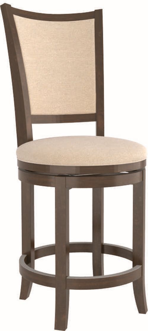 Canadel® Canadel Cognac Washed Upholstered Swivel Stool-0