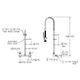 Elkay Chrome 8" Centerset Wall Mount Faucet 44" Flexible Hose with 1.2 GPM Spray Head and 2" Lever Handles-2