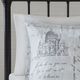 Olliix by 510 Design Grey/Charcoal King/California King Marseille 5 Piece Reversible Paris Print Duvet Cover Set-5