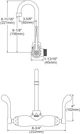 Elkay Chrome Foodservice 3-8" Adjustable Centers Wall Mount Faucet with 4" Gooseneck Spout and 4" Wristblade Handle-1