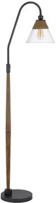 Cal® Lighting & Accessories Hinton Charcoal Grey/Oak Floor Lamp-0