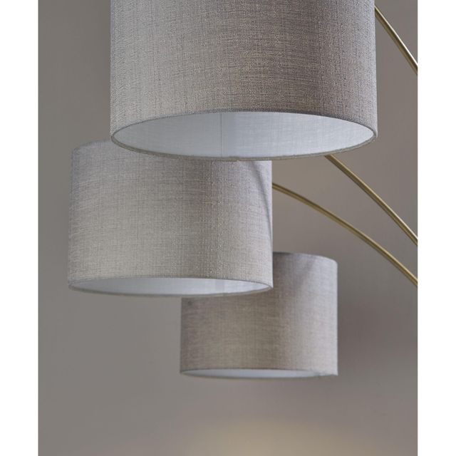 Adesso® Bergen Black/Antique Brass 3-Arm Arc Lamp-1