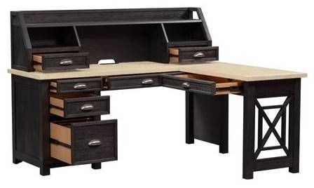 Liberty Furniture Heatherbrook Ash/Charcoal L-Shaped Desk-2