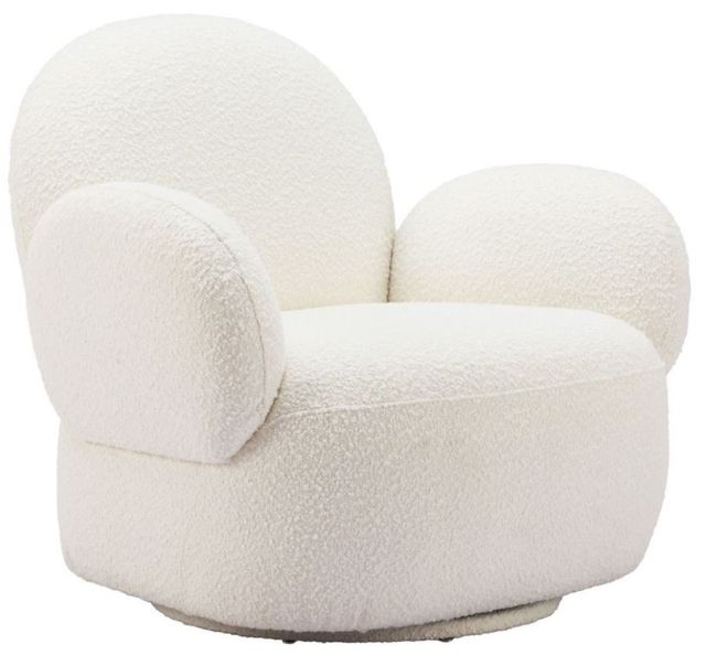 Zuo® Modern Pilka White Swivel Accent Chair-0