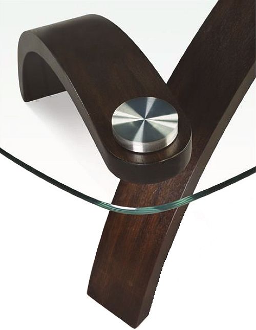 Magnussen Home® Allure Glass Top Oval End Table with Hazelnut Base-1