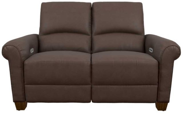 La-Z-Boy® Clybourn Cognac Leather Power Reclining Loveseat with Headrest-1