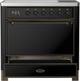 Ilve® Majestic III 36" Glossy Black Pro Style Induction Range with Solid Door and Burnished Trim-3