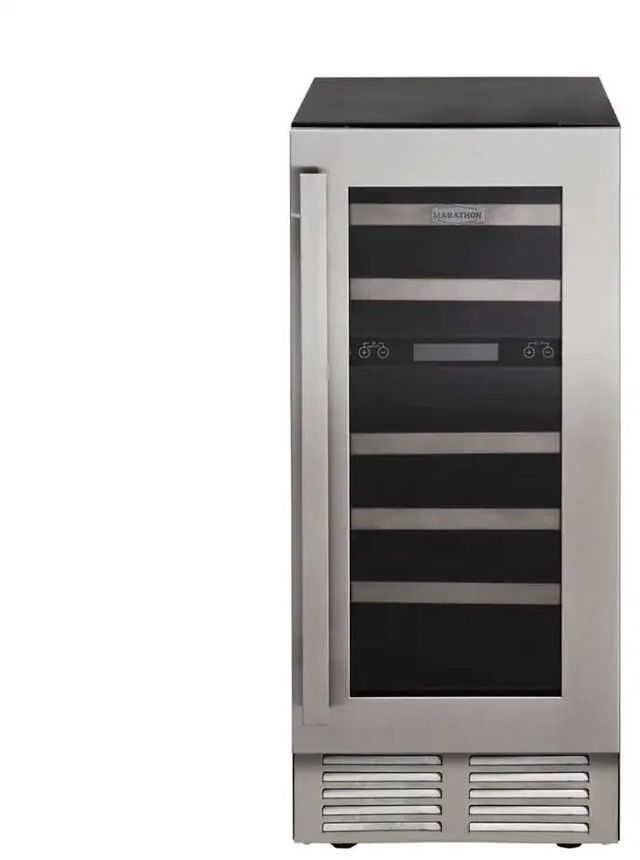 Marathon® 15" Stainless Steel Dual Zone Built-In Wine Cooler-0