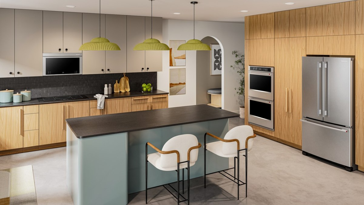 Sleek counter-depth refrigerator in a modern kitchen