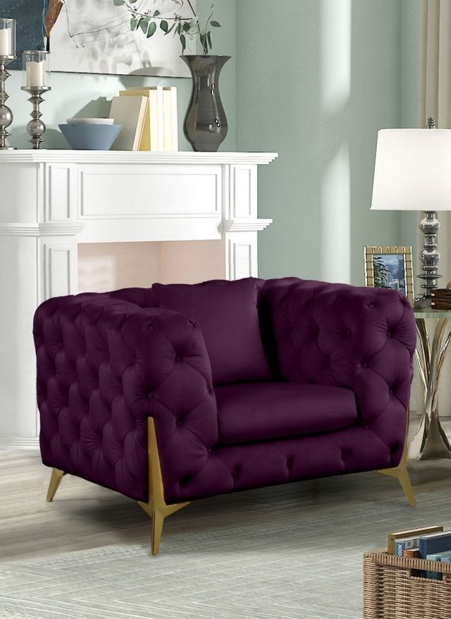 Meridian Furniture Kingdom Purple Velvet Chair-1