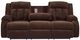 Signature Design by Ashley® Observation Chocolate Power Reclining Sofa with Drop Down Table-2