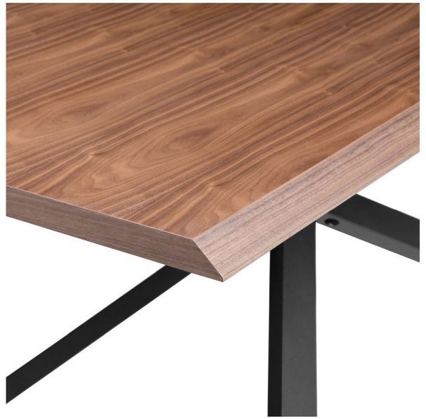 Moe's Home Collection Oslo Walnut Dining Table with Black Iron Base -2