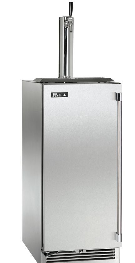 Perlick® Marine and Coastal Series 15" Stainless Steel  Beverage Dispenser Solid Door 1 Faucet-0