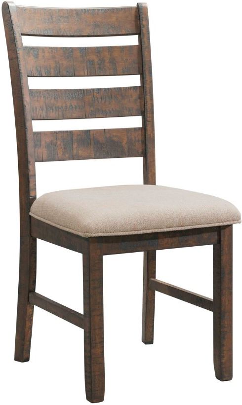 Elements International Jax 6-Piece Cherry/Cream/Walnut Ladder Back Dining Set-2