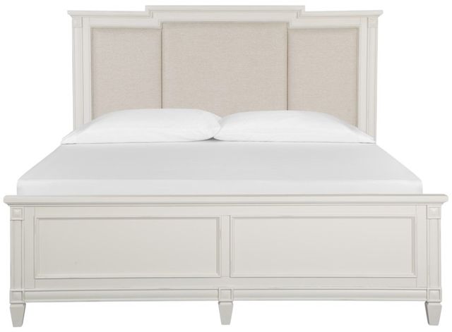 Magnussen Home® Willowbrook Egg Shell White/Natural King Upholstered Panel Bed-2