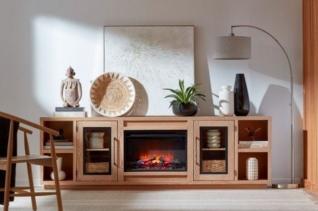 aspenhome® Paige Cashew Fireplace Media Console-1