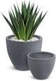 Le Present Sandstone Helmet Grey 16" Planter-2