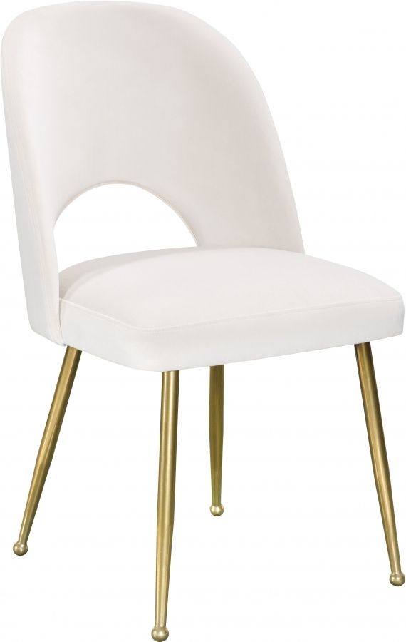 Meridian Furniture Logan Cream/Gold Velvet Dining Chair-0