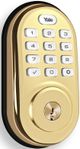 Crestron® Yale® Assure Lock™ Pushbutton Keypad Wireless Deadbolt-Polished Brass-0