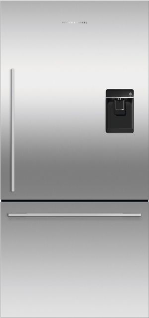 Front view of the Fisher & Paykel Series 5 32 in. 17.1 Cu. Ft. Stainless Steel Counter Depth Bottom freezer Refrigerator