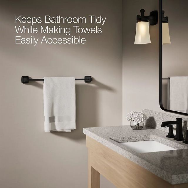 KOHLER® Riff® Matte Black 24" Towel Bar-3
