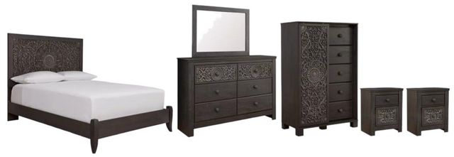 Signature Design by Ashley® Paxberry 6-Piece Black King Panel Bed Set-0